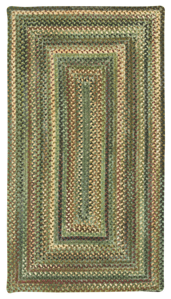 Capel Eaton Green 0442_200 Braided Rugs - 11' 4" X 14' 4" Concentric Rectangle