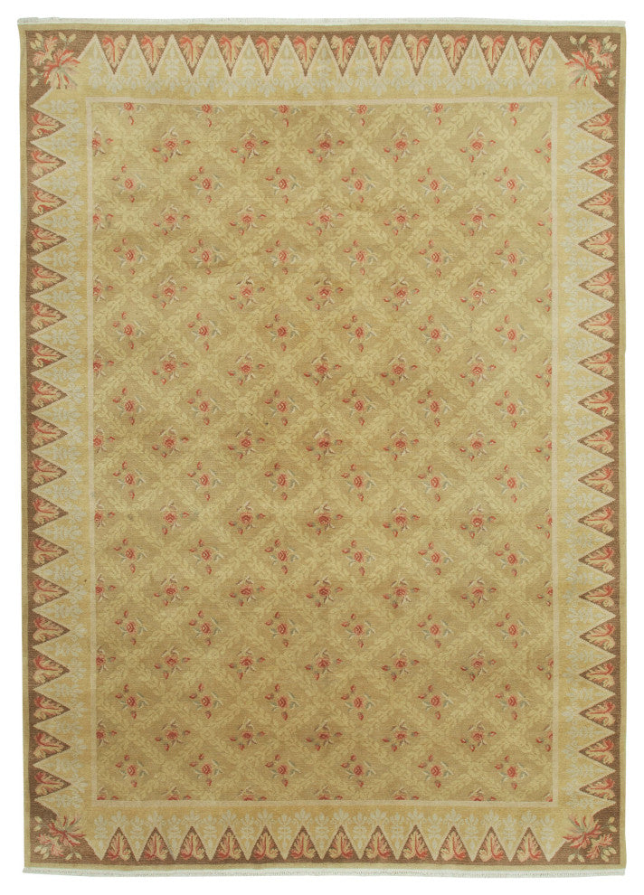 Rug N Carpet - Hand-Knotted Oriental 9' 1" x 12' 10" Soft Oushak Area Rug
