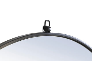 Home Living Metal Frame Round Mirror With Decorative Hook, 36", Black