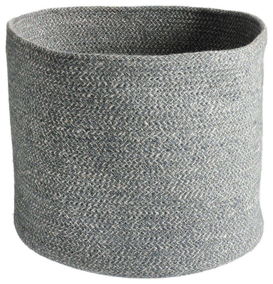 Melia Basket Woven Jute Round Basket 14.8 Dia x 12.2in Slate