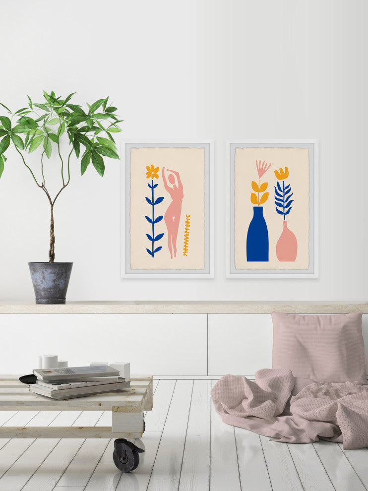 Beside the Sunflower Diptych, 2-Piece Set, 8x12 Panels