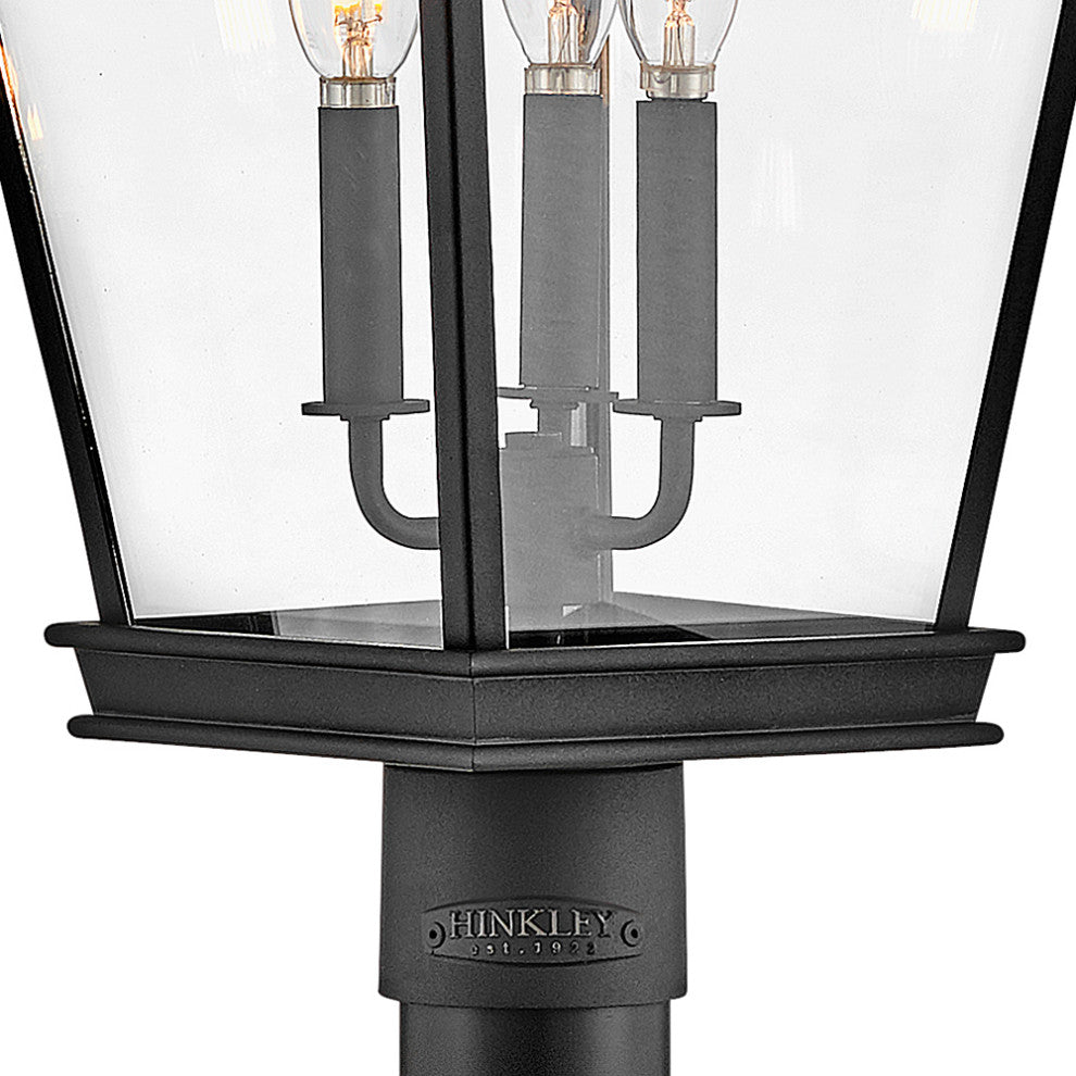 Hinkley Chapel Hill Large Post Top Or Pier Mount Lantern, Museum Black