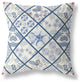 26 White Navy Patch Indoor Outdoor Throw Pillow