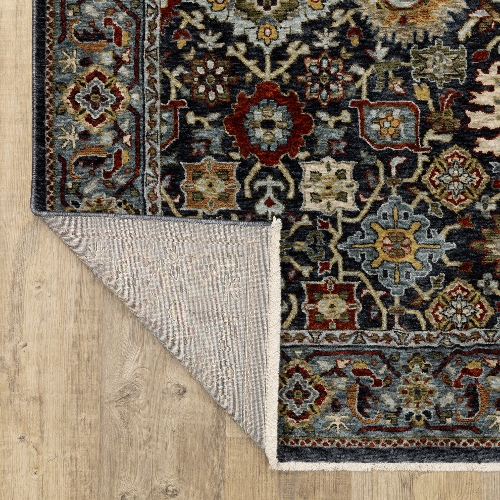 Augustus Persian Panel Blue/ Multi Indoor Area Rug, Blue, 2'3"x7'6"