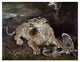 "A Lioness & a Heron" Digital Paper Print by James Ward, 32"x25"