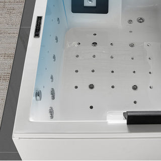 Whirlpool Bathtub 2 Person Jetted Tub 71" LED Air Massage Corner Soaking Tubs