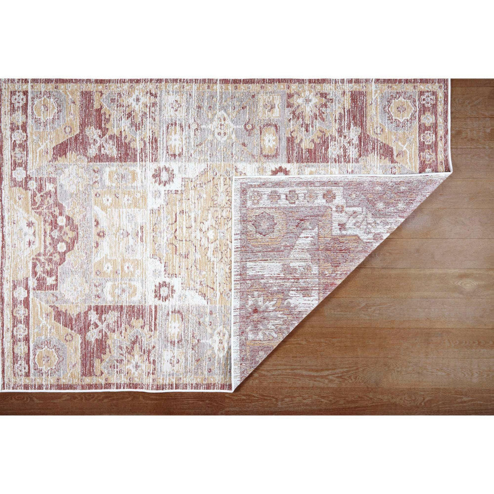 Plaza Medallion Reversible Indoor/Outdoor Area Rug, Mocha, 2'x3'