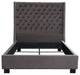 Eastern King Tufted Bed With Vintage Wing, Smoke Gray Velvet