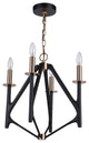The Reserve Chandelier 4  Light  Flat Black / Satin Brass