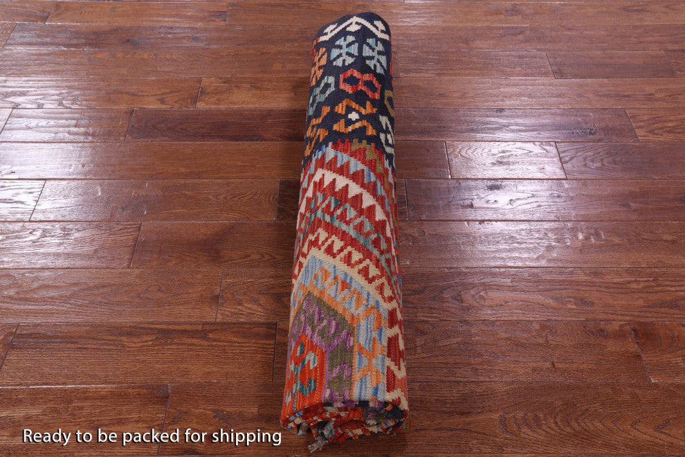 Kilim Flat Weave Reversible Wool On Wool Rug 6' 9 X 9' 9" Q9464