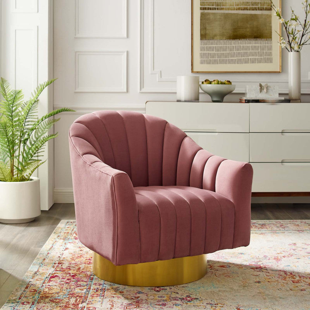 Modern Designer Lounge Accent Side Chair, Velvet Fabric Metal Steel, Pink
