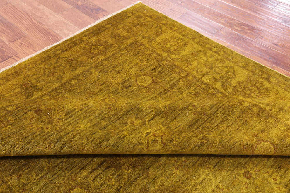 6' 7" X 9' 8" Handmade Overdyed Full Pile Wool Rug - Q12721