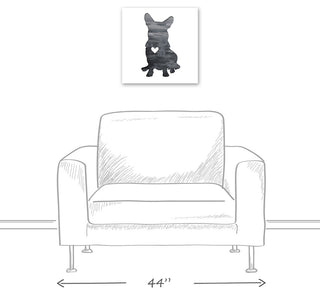 Designs Direct Creative Group Ink Silhouette Corgi 16x16 Canvas Wall Art