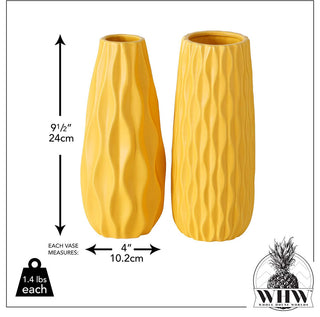 2 Piece Scandi Pop-Yellow Vases