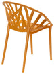 Mod Made Branch Modern Plastic Dining Side Chair, Set of 2, Orange