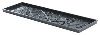 46.5"x14"x1.5" Rubber Boot Tray With Black/Ivory Diamond Coir Insert