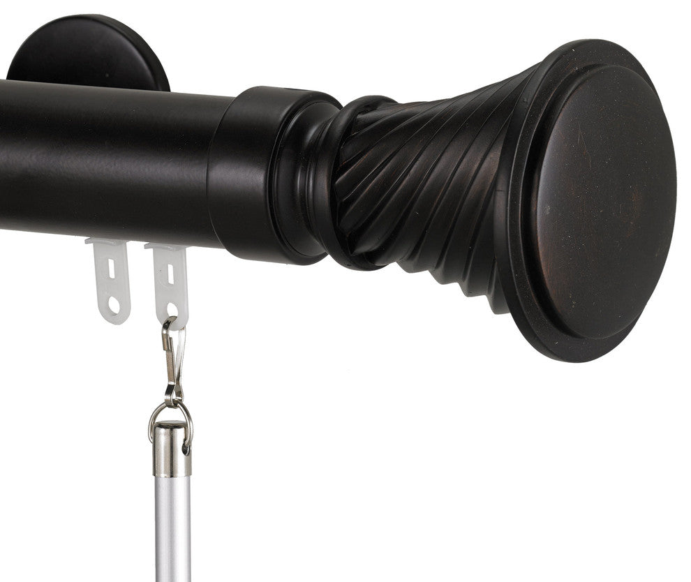 Deco-Traverse Rod 2 With Elfin Finial, Maroon, 72