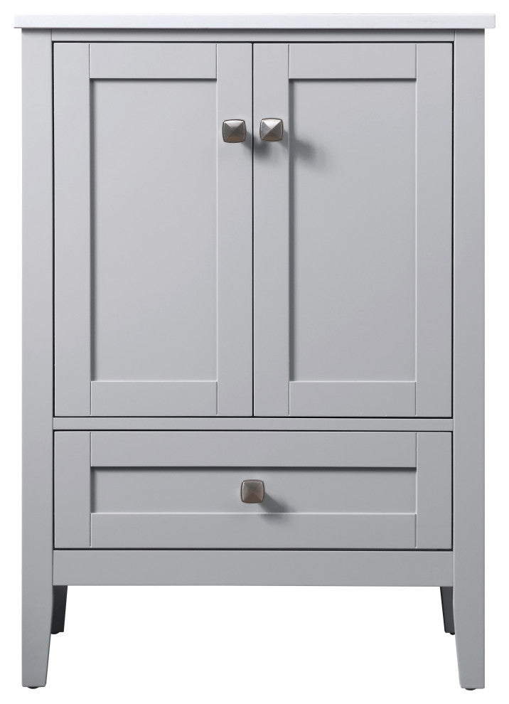 24" SIngle Bathroom Vanity, Grey