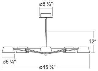 Sonneman 2035.73 Ray 45"W LED Round Chandelier - Oxide Red