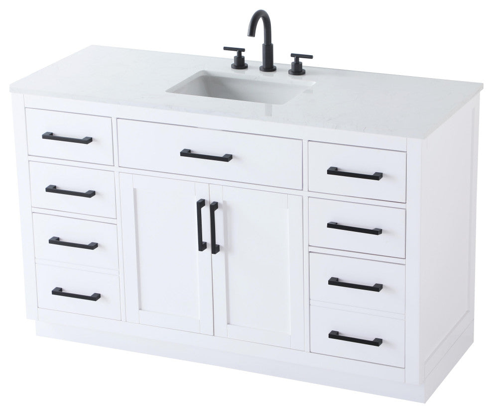 Home Living 54" Single Bathroom Vanity, White