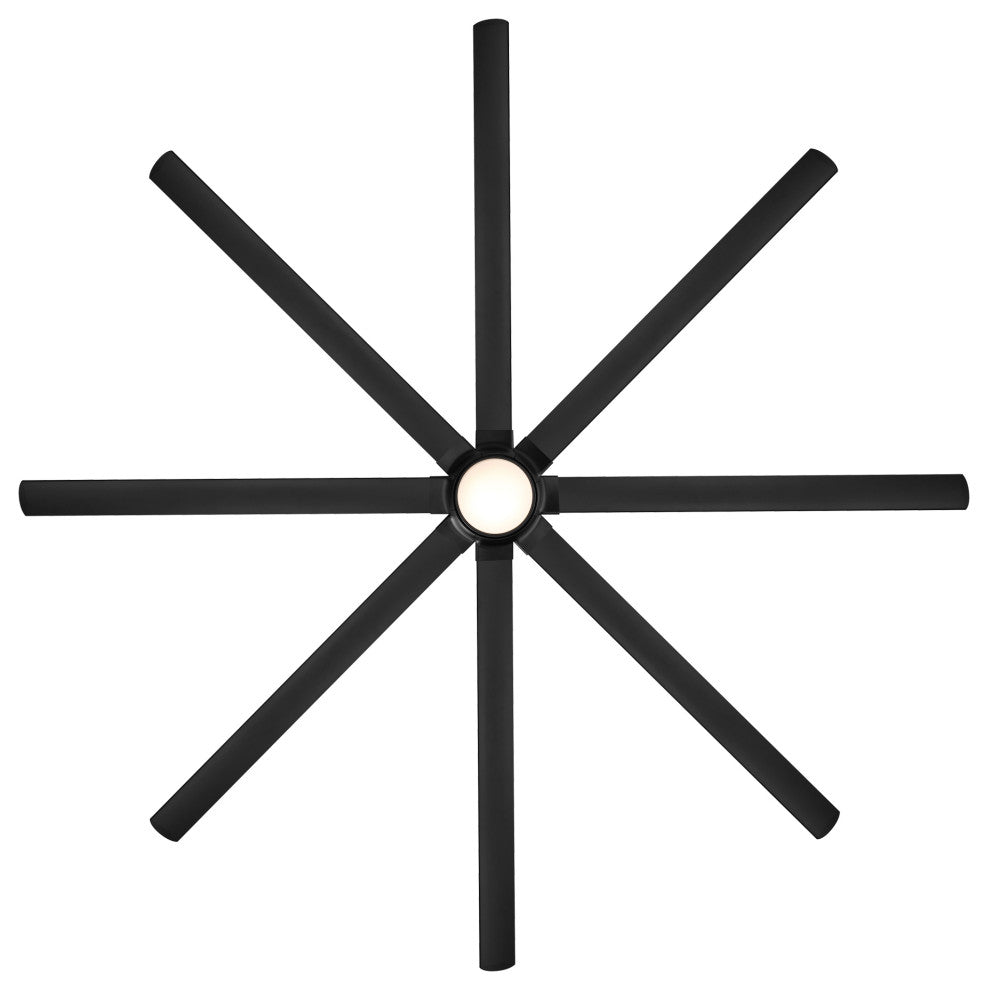 Hydra 120" Indoor/Outdoor 8-Blade Smart Ceiling Fan, Matte Black, 3500K Light