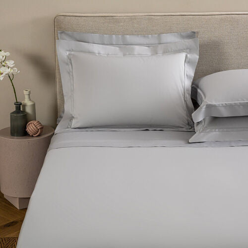 Frette Doppio Ajour Double Hemstitch King Duvet Cover Set, Gray