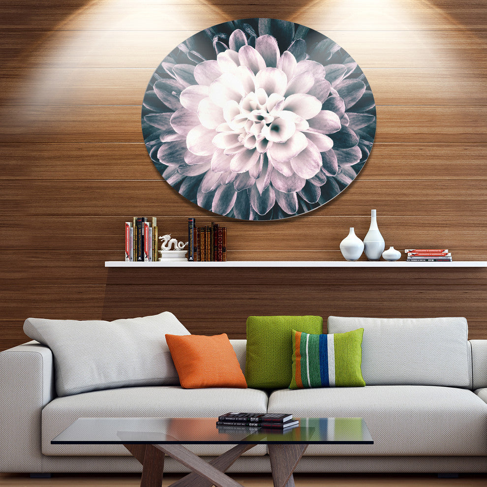 Macro Chrysanthemum Flower, Flowers Round Wall Art, 23"