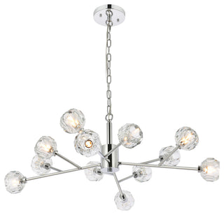 12 Light Pendant, Chrome
