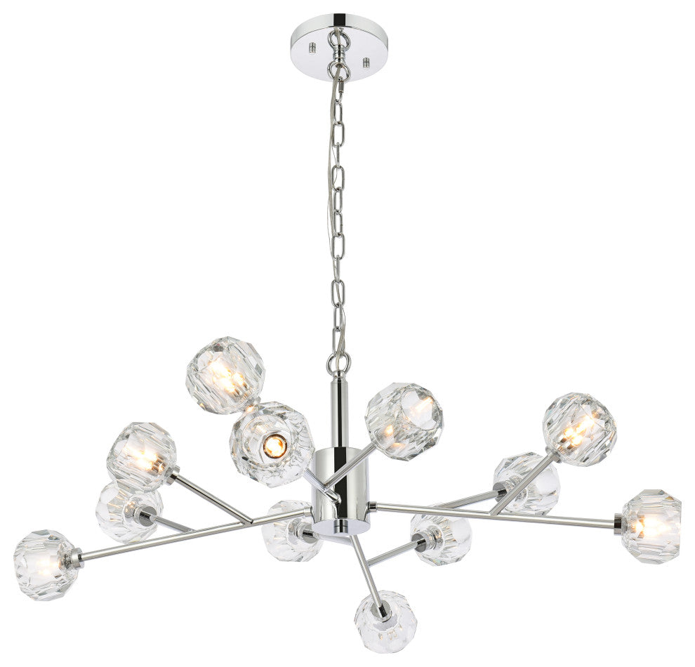 12 Light Pendant, Chrome