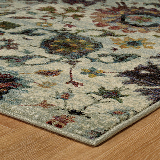 Adeline Persian Botanical Stone and  Multi Area Rug, 8'6"x11'7"