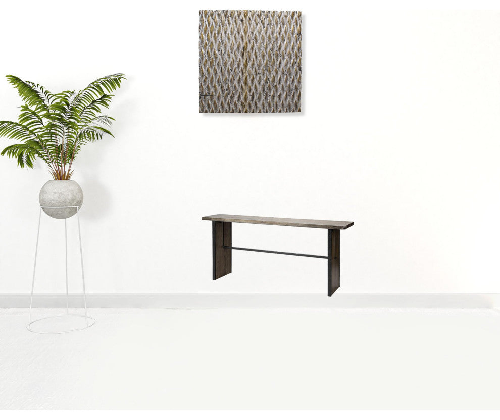 16" Brown Solid Wood Console Table