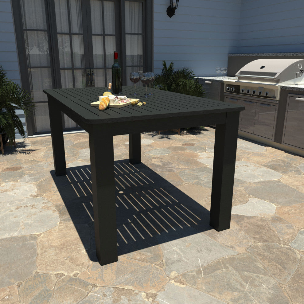 Rectangular 42x72 Counter Table, Weathered Acorn, Black