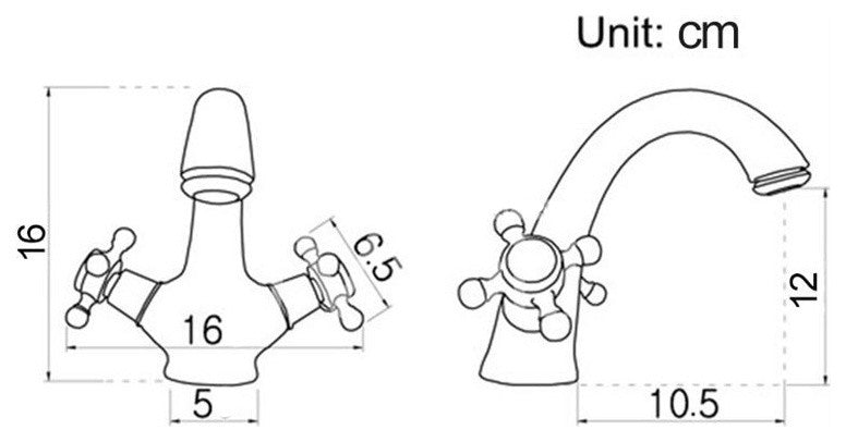 Gironde Antique Double Handle Bathroom Sink Faucet Gold