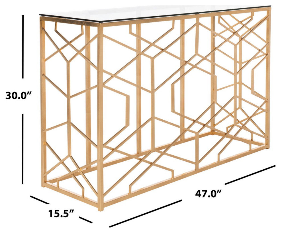 Safavieh Sean Gold Leaf Console Table Gold