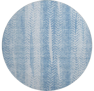 Premium Machine Washable Mayfield AMF694 Sky 8' x 8' Round Rug