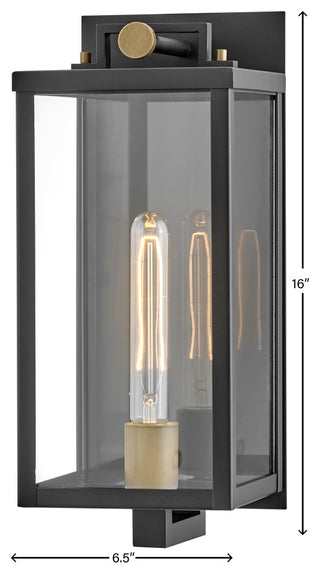 Hinkley Catalina Medium Wall Mount Lantern, Black
