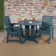 Glennville 3-Piece Round Dining Set, Weathered Acorn, Nantucket Blue