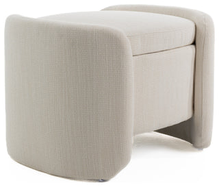 Modrest Erin Modern Cream Fabric Storage Ottoman