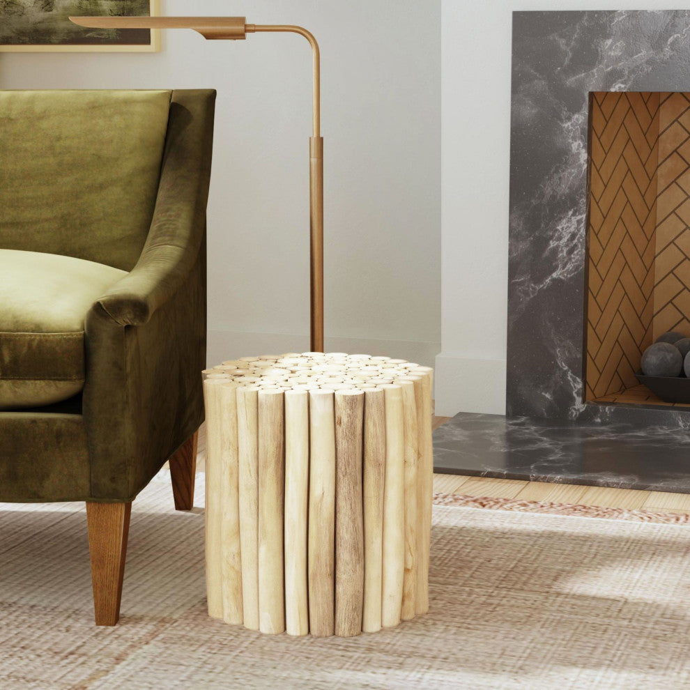 East at Main Nason Brown Teakwood Stool