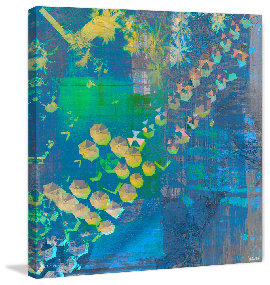 "Superimposed" Painting Print on Wrapped Canvas, 18"x18"