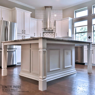 Traditional Cabinet Column (Top Block: 6 1/8", Bottom Block: 7 1/8"), Alder