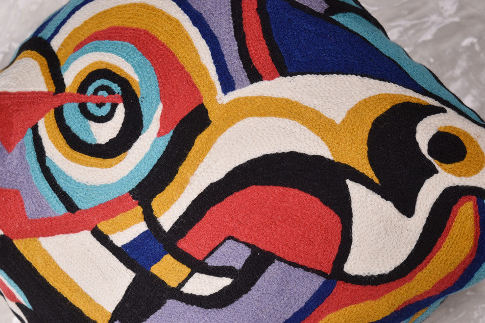 Kandinsky Improvisation Modern Decorative Pillow Cover Black Abstract 18x18
