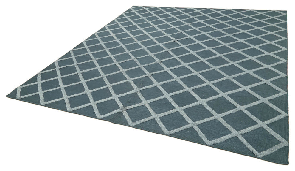 Rug N Carpet - Handwoven Modern Design 8' 1'' x 10' 0'' Wool Flatweave Kilim Rug