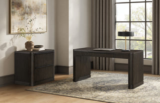 Contemporary Wood Lateral File Drawer, Office Storage, Brown