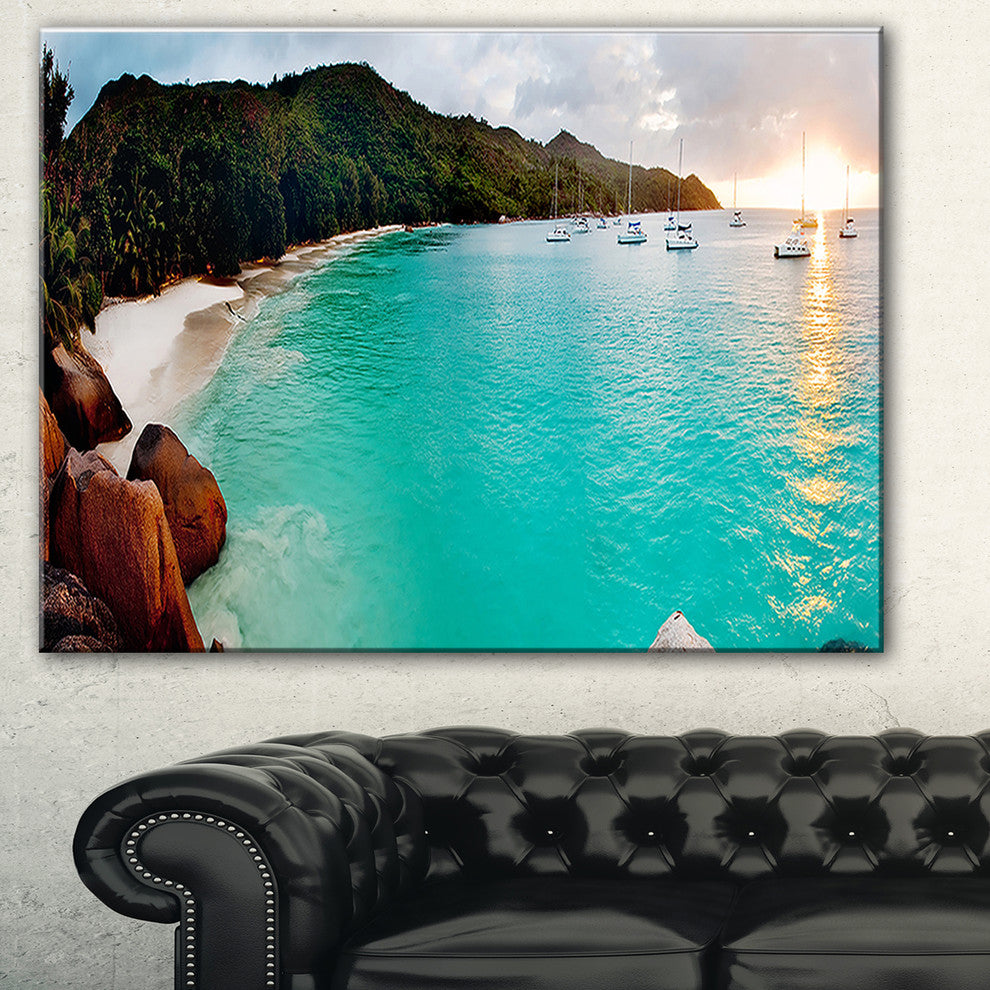 "Tropical Beach With Blue Waters" Canvas Print