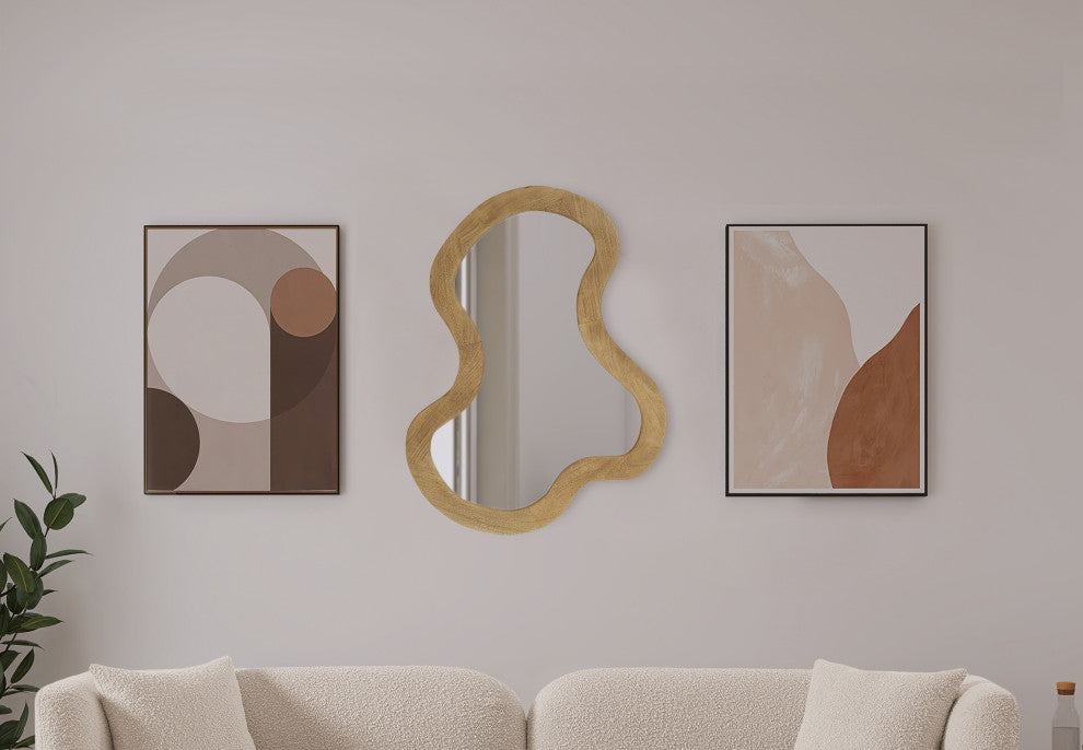 Oblique Mirror, Oak, 28" X 38"