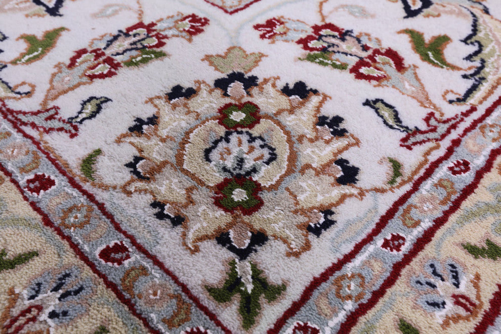 8' 11" X 12' 5" Wool & Silk Persian Nain Handmade Rug - Q14724