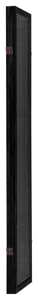 6' Tall Clear Screen Black, 3 Panel