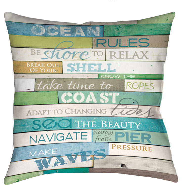 Laural Home Ocean Rules 18" X 18" Indoor Decorative Pillow