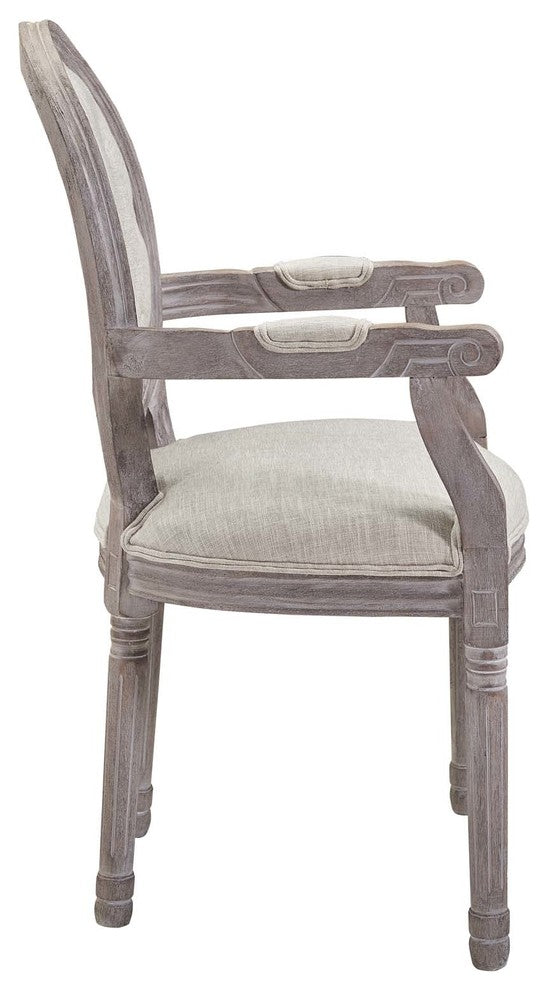 Arise Dining Armchair Upholstered Fabric Set of 4, Beige